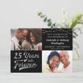 Jubileum # JAAR IN DE EEUWIGHEID Foto Zilver Kaart (Staand voorkant)