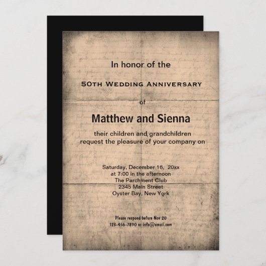 Jubileum Kaart (Voorkant / Achterkant)