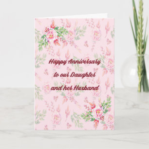 Jubileum Kaart Dochter & Echtroze bloemen