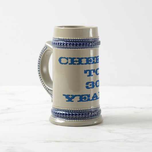 Jubileum Leeftijd Werken Jaren Beer Stein Mok (Voorkant links)