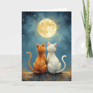 Jubileum Love Cats Under the Moon beroemd gemaakt  Kaart