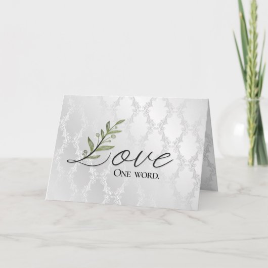 Jubileum Love Leaf op Damask Kaart (Voorkant)