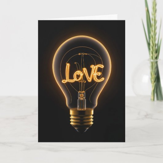 Jubileum Love Light Bulb Kaart (Voorkant)