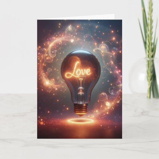 Jubileum Love Light Bulb Kaart (Voorkant)