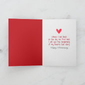 Jubileum Love Note in Red Envelope Kaart (Binnen)