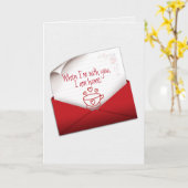 Jubileum Love Note in Red Envelope Kaart (Gele Bloem)