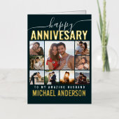 Jubileum man bruiloft | Vrouw Collage Foto Folie Wenskaart (Voorkant)