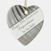 Jubileum met twintigste bruiloft Platinum Heart Keramisch Ornament (Rechts)