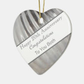 Jubileum met twintigste bruiloft Platinum Heart Keramisch Ornament (Links)