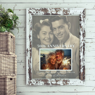 Jubileum Mijlpaal Toen & Nu Koppel Foto Poster