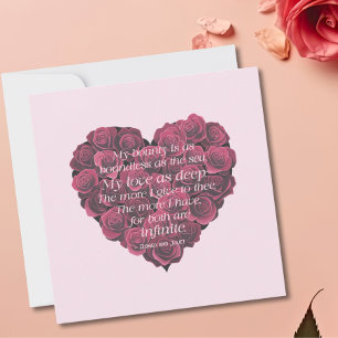 Jubileum Modern Heart Rozen Romantisch Quote Kaart