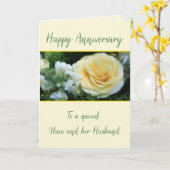 Jubileum Niece & Husband Yellow Rose Kaart (Gele Bloem)