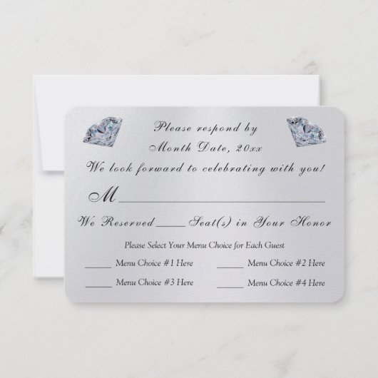 Jubileum- of trouwkaarten met keuze uit menu voor  kaart (Achterkant)