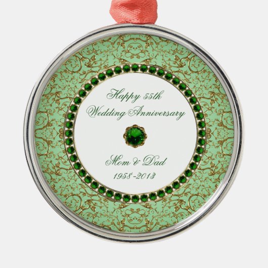 Jubileum Ornament Emerald Wedding  (Voorkant)