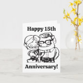 Jubileum Paar Tekening Kaart (Gele Bloem)