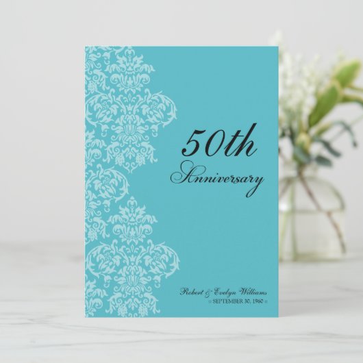 Jubileum-partij - Aanbesteding in aqua Kaart (Staand voorkant)