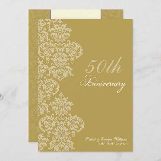  Jubileum partij Aangepaste uitnodiging (goud) (Voorkant / Achterkant)