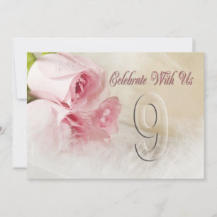 Jubileum partijuitnodiging voor 9 jaar kaart