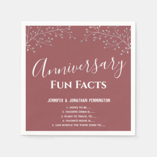 Jubileum Party Floral Fun Facts Napkins Servet