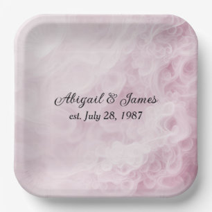 Jubileum Party Roze Swirl Abstract Papieren Bordje