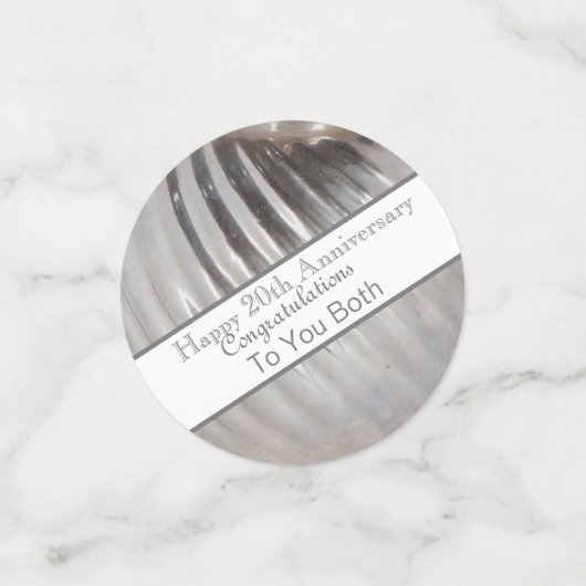 Jubileum Platinum twintigste bruiloft Confetti (Kleine voorkant)