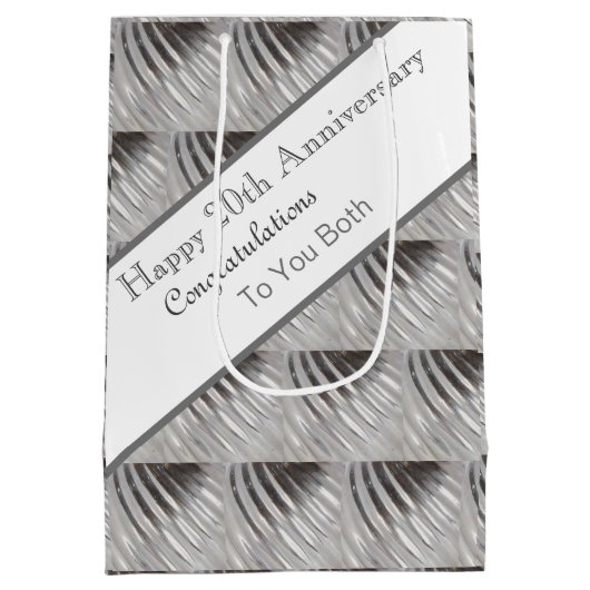 Jubileum Platinum twintigste bruiloft Medium Cadeauzakje (Achterkant)