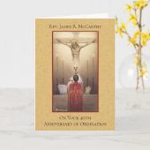 JUBILEUM PRIEST ORDINATION HOST CRUCIFIX KAART (Gele Bloem)