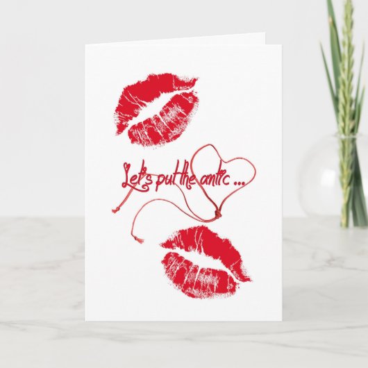 Jubileum Red Lipstick Kisses Kaart (Voorkant)
