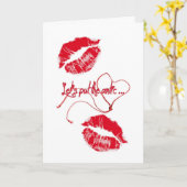 Jubileum Red Lipstick Kisses Kaart (Gele Bloem)