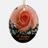 Jubileum Roos peach Keramisch Ornament (Rechts)