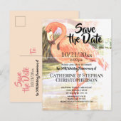 Jubileum  Roze Flamingo Artistic Aankondigingskaart (Voorkant / Achterkant)