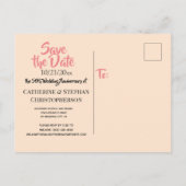 Jubileum  Roze Flamingo Artistic Aankondigingskaart (Achterkant)