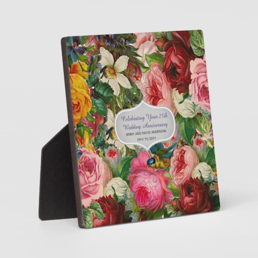 Jubileum ROZEN voor koperen bruiloft - Herdenkings Fotoplaat (Voorkant)