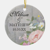 Jubileum Rustic Land Chic Floral Art Keramisch Ornament (Voorkant)