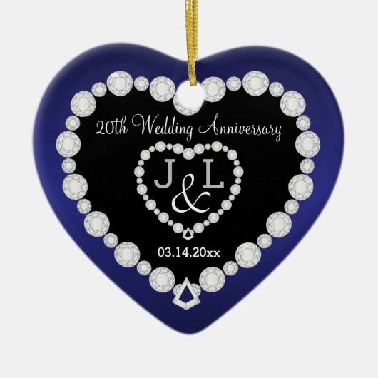 Jubileum | Sapphire Blue | DIY-tekst Keramisch Ornament (Voorkant)