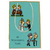 Jubileum Schattige paar 🎉 Samen ouder worden Cart Medium Cadeauzakje (Voorkant)