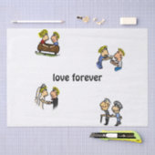 Jubileum Schattige paar 🎉 Samen ouder worden Cart Tissuepapier (Craft)