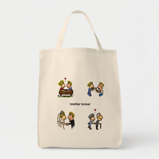 Jubileum Schattige paar 🎉 Samen ouder worden Cart Tote Bag (Voorkant)
