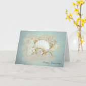 Jubileum Seashells Kaart (Gele Bloem)