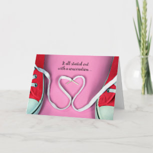 Jubileum Shoestring Heart en Sneakers Kaart