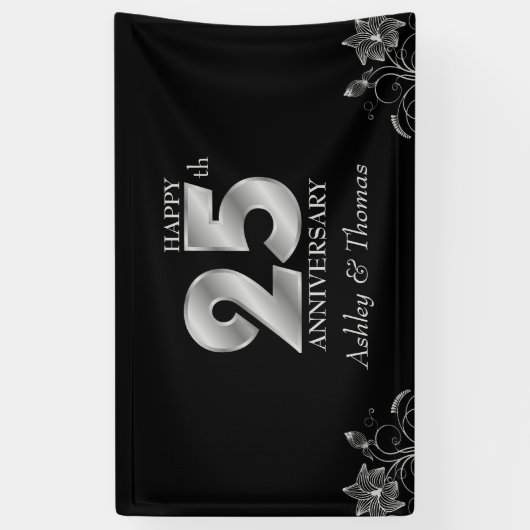 Jubileum Silver Numbers Spandoek (Verticaal)