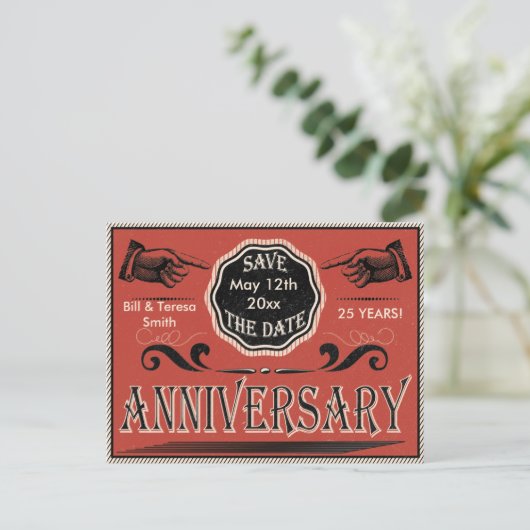  Jubileum Sla de datum op Aankondigingskaart (Staand voorkant)