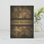 Jubileum Steampunk Damask Save The Date (Staand voorkant)