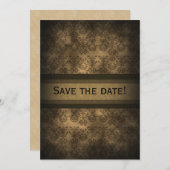 Jubileum Steampunk Damask Save The Date (Voorkant / Achterkant)