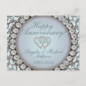 Jubileum Uitnodiging | Blauwgroen monogram (Voorkant)