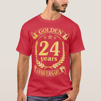 Jubileum van 24 jaar voor Hu met weduwschap met ee T-shirt