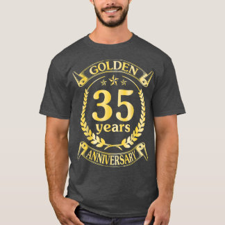 Jubileum van 35 jaar voor Hu met huwelijksband T-shirt