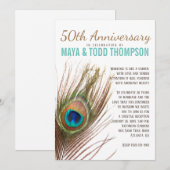 Jubileum van een pauw kaart (Voorkant / Achterkant)