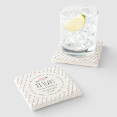 Jubileum van het huwelijk op persoonlijke titel stenen onderzetter (Zijkant)