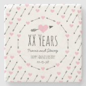 Jubileum van het huwelijk op persoonlijke titel stenen onderzetter (Voorkant)